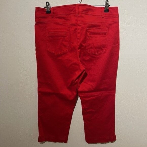 Cache - Red Stretchy Cropped Capri Pants - Picture 5 of 5